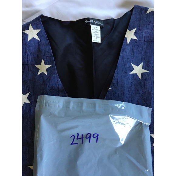 Smoke Valley Vest Womens L/XL Blue USA Flag Stars Stripes Patriotic‎ Americana - Picture 10 of 10